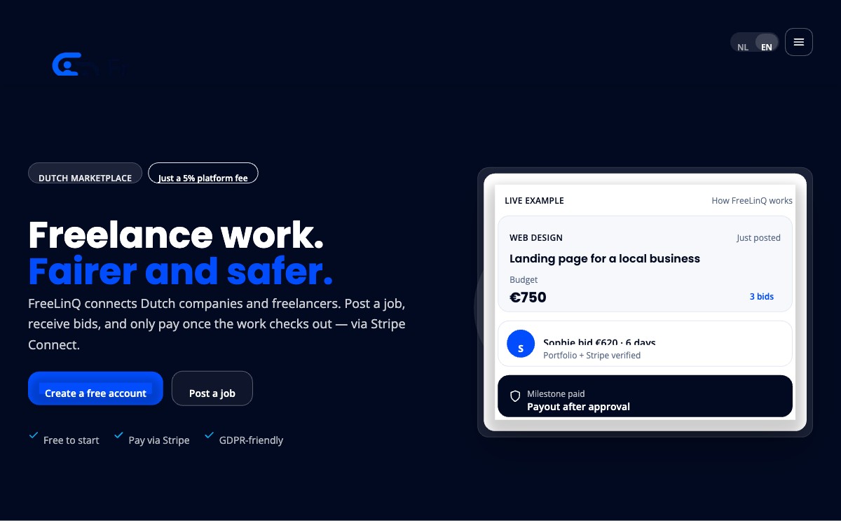 FreeLinQ freelance platform